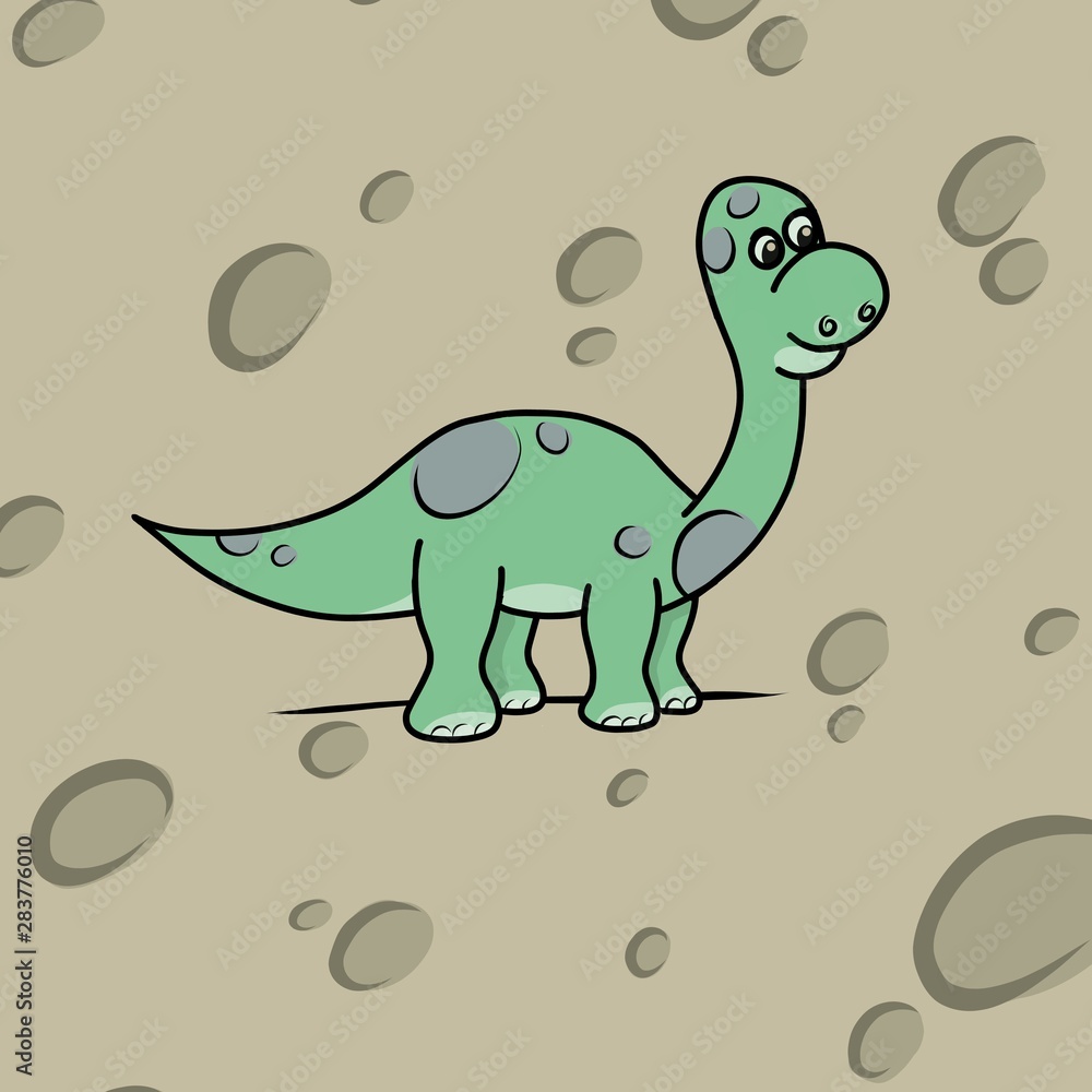 Fototapeta premium vector illustration of cartoon dinosaur