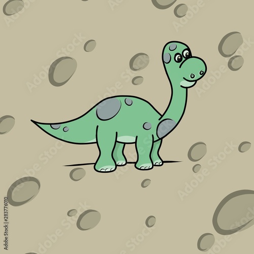vector illustration of cartoon dinosaur