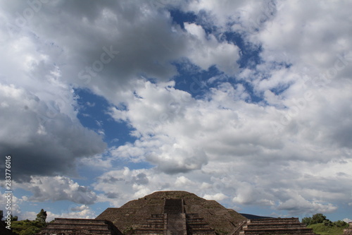 Pyramid of the moon waiting for the impending rain