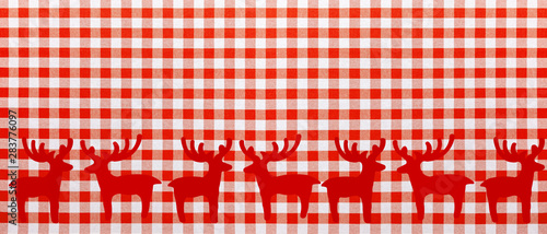 Rot-Weiß Karierte Oktoberfest Tischdecke mit Hirsch-Muster