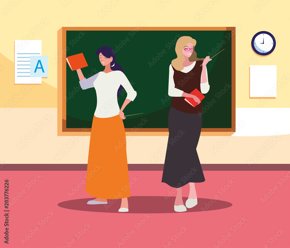 female teachers couple with in the classroom female teachers couple with in the classroom