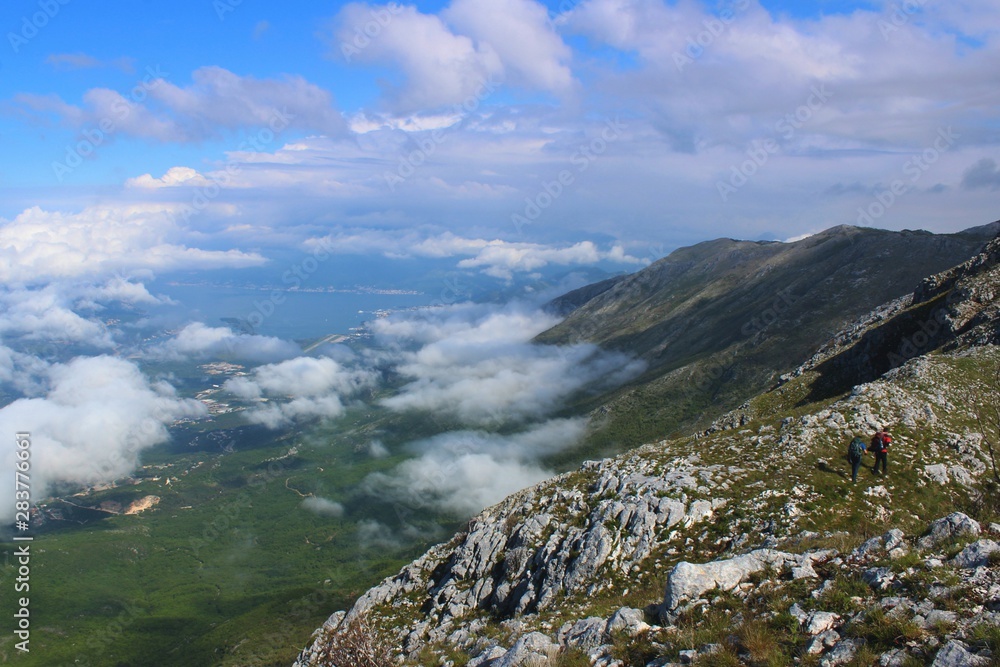 Hiking in National Park Lovcen In Montenegro with the Sea View
