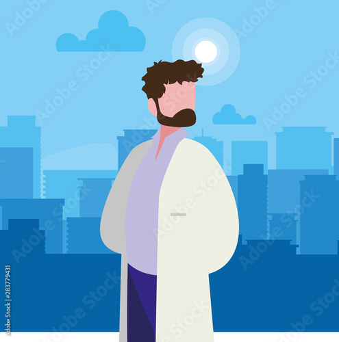 medical doctor professional character vector ilustration