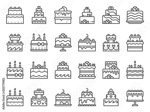 Fotobehang Outline cake icons