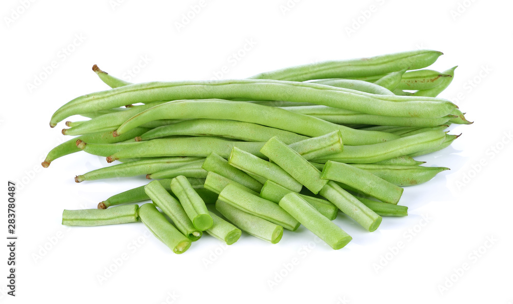 green beans on white background green beans on white background
