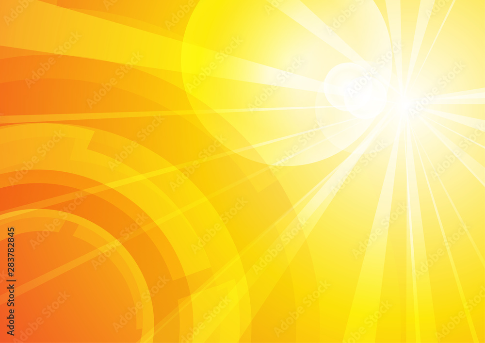 Obraz premium Vector : Abstract circle with lens flare on yellow background