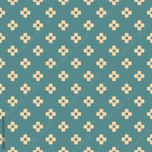 Simple geometric floral texture. Retro pattern with small flower silhouettes