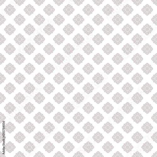 Silver flowers seamless pattern. Subtle vector ornamental geometric texture