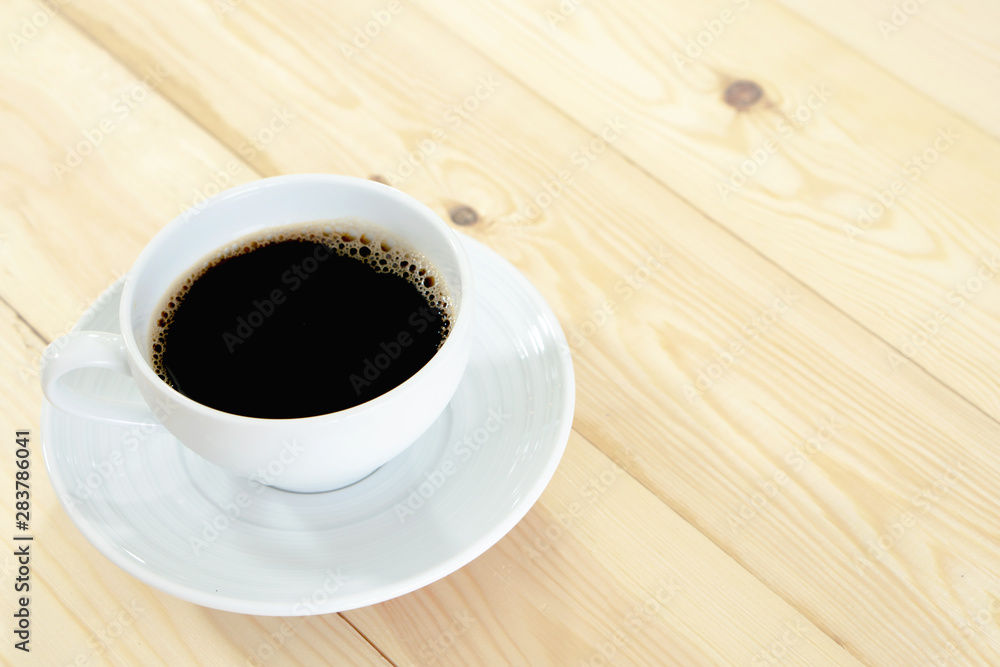 Coffee on wood table Coffee on wood table