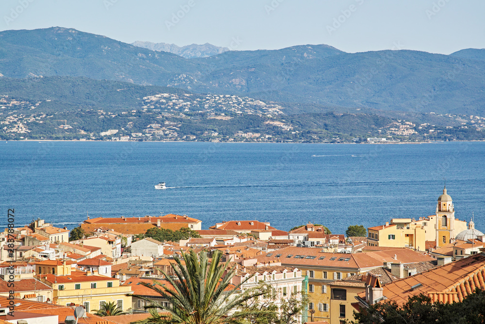 view of the city of ajaccio corsica france