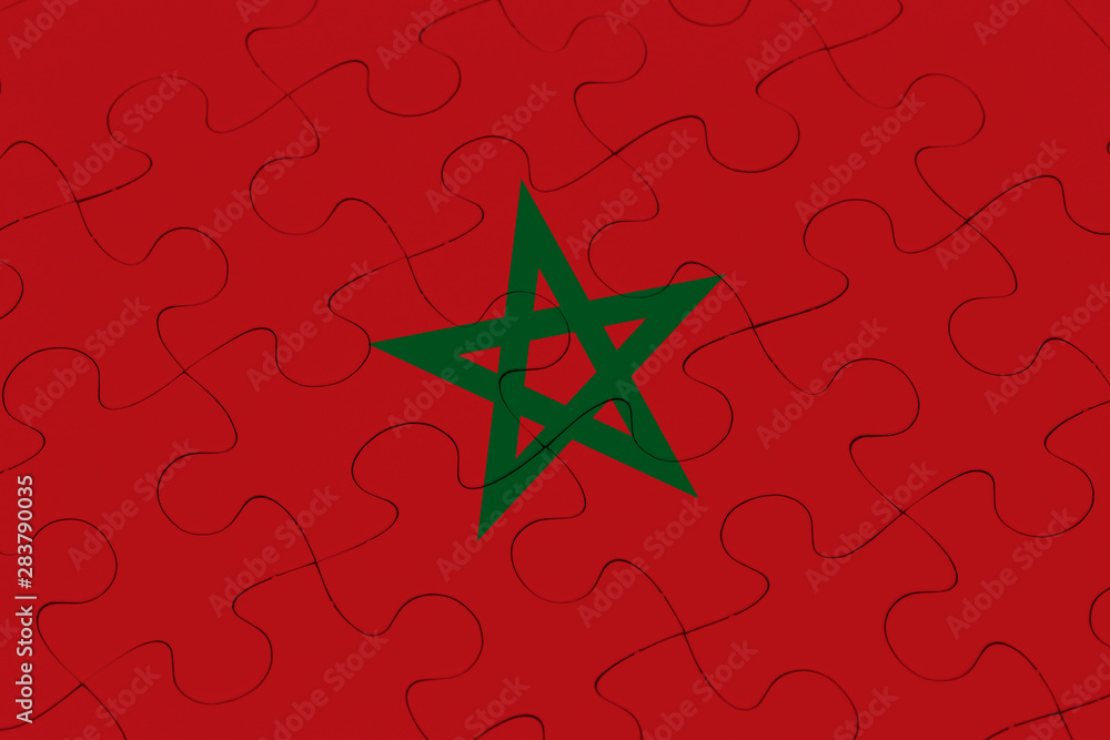 Obraz premium Morocco flag jigsaw puzzle