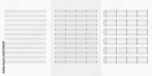 Music note book blank sheet .