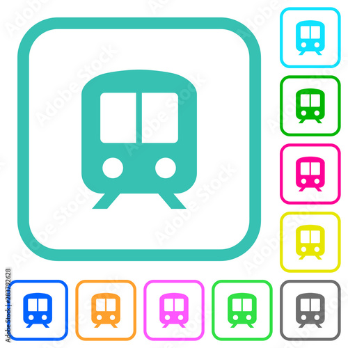 Train vivid colored flat icons