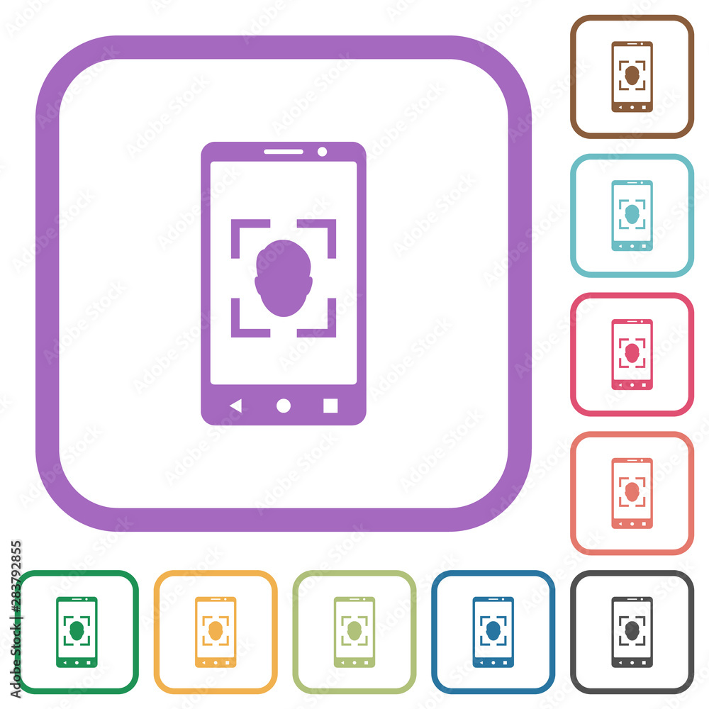 Mobile face detection simple icons Mobile face detection simple icons