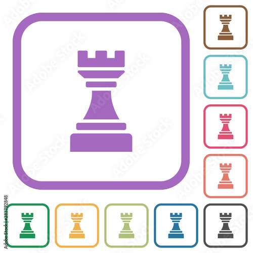 Black chess rook simple icons