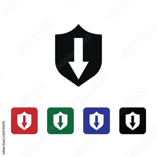 Downgrade, protection, security, shield, icon. Element of security for mobile concept and web apps illustration. Thin flat icon for website design and development, app. Vector icon