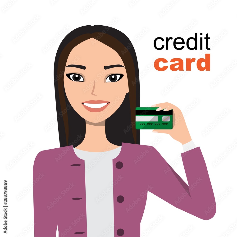 Young beautiful asian woman smiling, showing, presenting credit card for making paymen. Young beautiful asian woman smiling, showing, presenting credit card for making paymen.