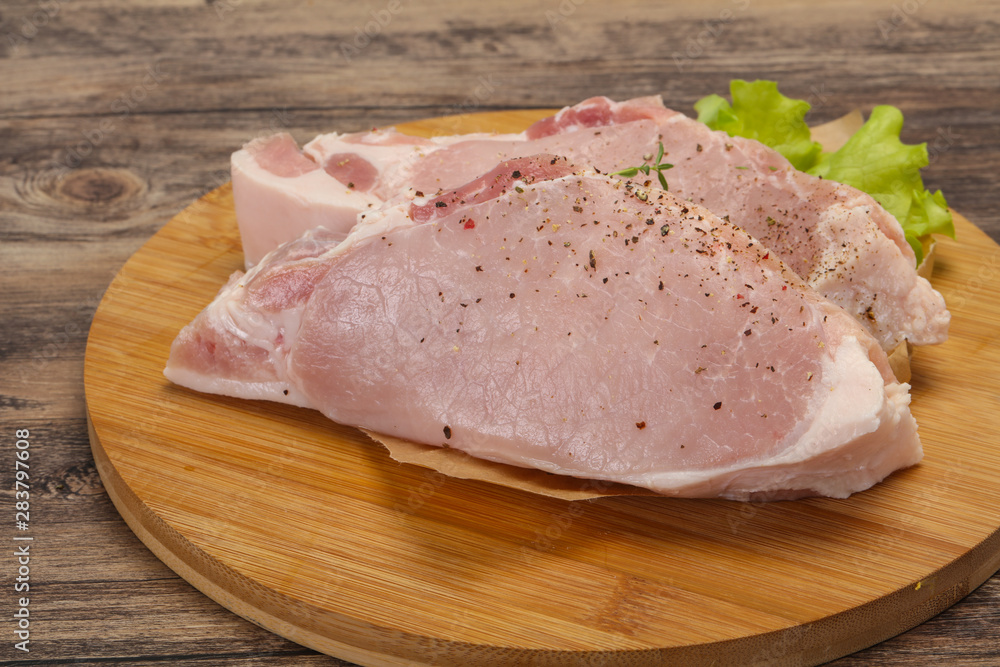 Raw pork meat steak for grill Raw pork meat steak for grill