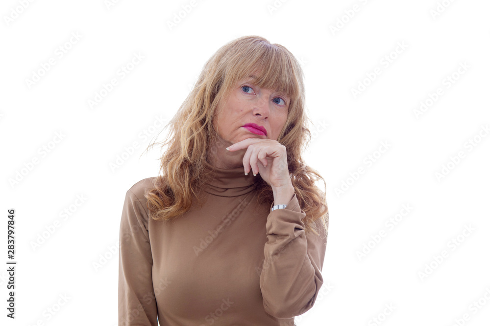 senior or middle-aged adult woman isolated on white background senior or middle-aged adult woman isolated on white background