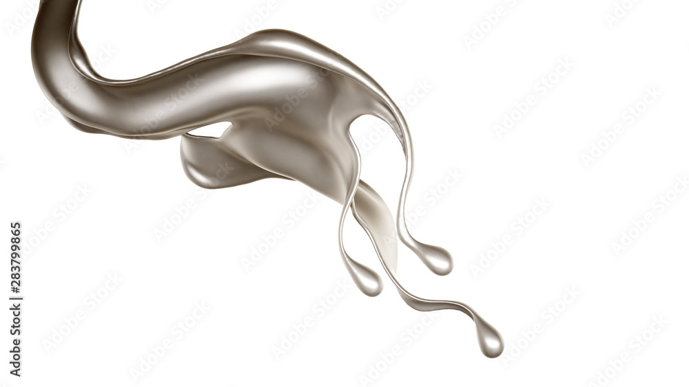 Fototapeta premium Splash of fluid. 3d illustration, 3d rendering.