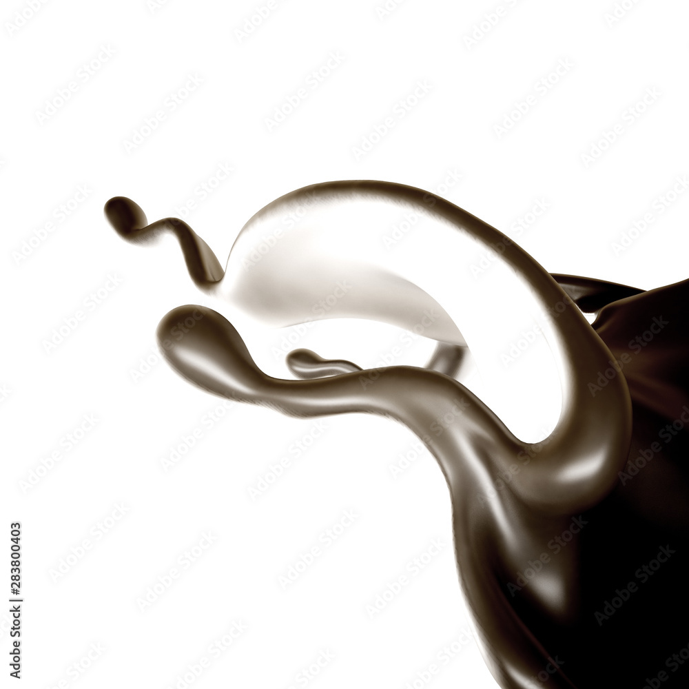 Splash of fluid. 3d illustration, 3d rendering.