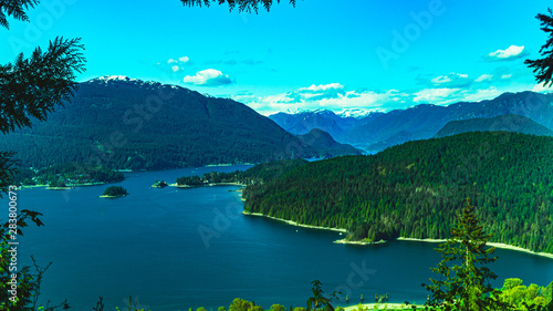 Looking Across Burrard Inlt From Burnaby Mountain On A Bright Summer Day photo