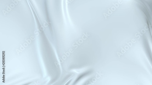 White silky fabric forms beautiful folds in the air in slow motion. 4k 3D animation of wavy surface forms ripples like in fluid surface and the folds like in tissue. Animated texture V30 photo