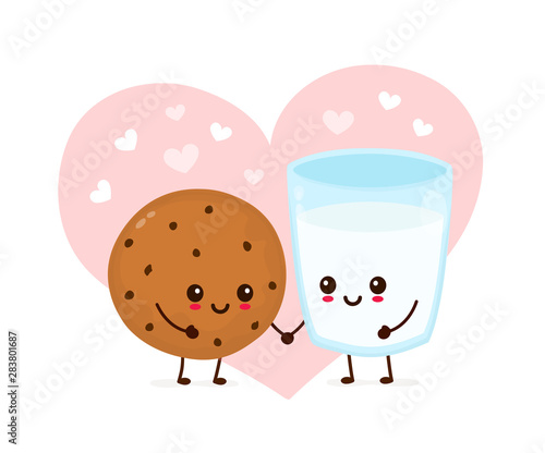 Happy cute smiling chooclate chip cookie 