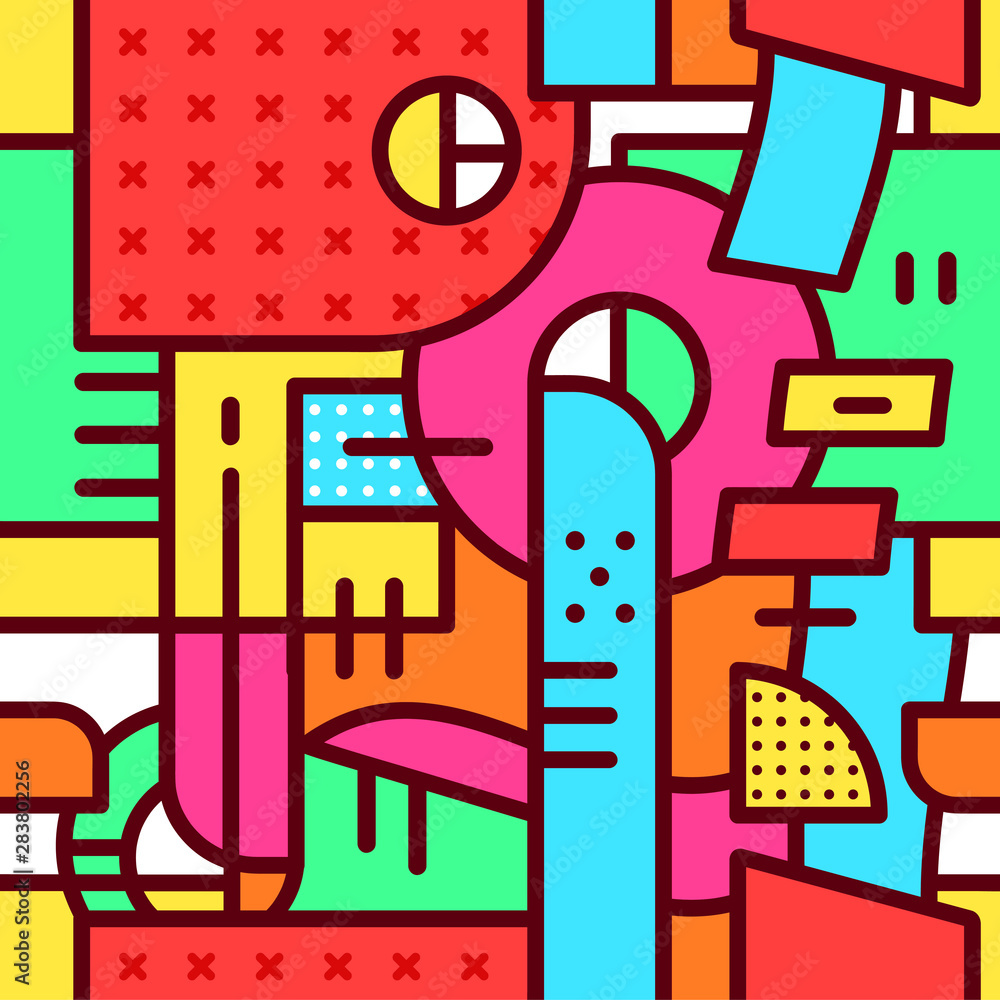 Abstract trendy geometry flat bold 