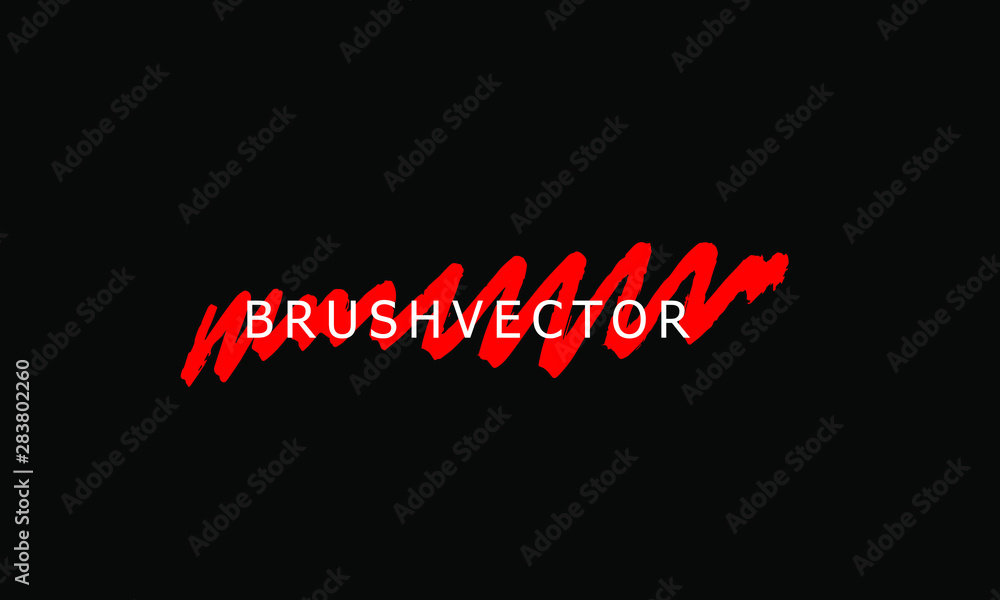 Red paint, ink brush stroke, brush line. Dirty artistic design element. Vector illustration.