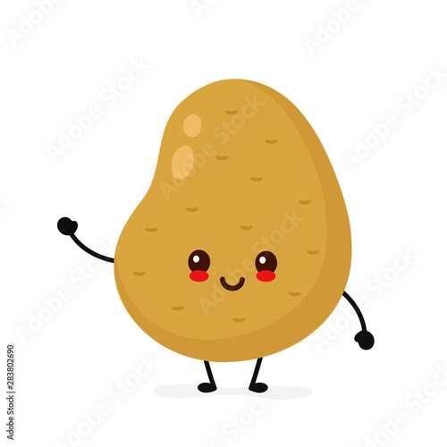 Happy cute smiling potato. Vector