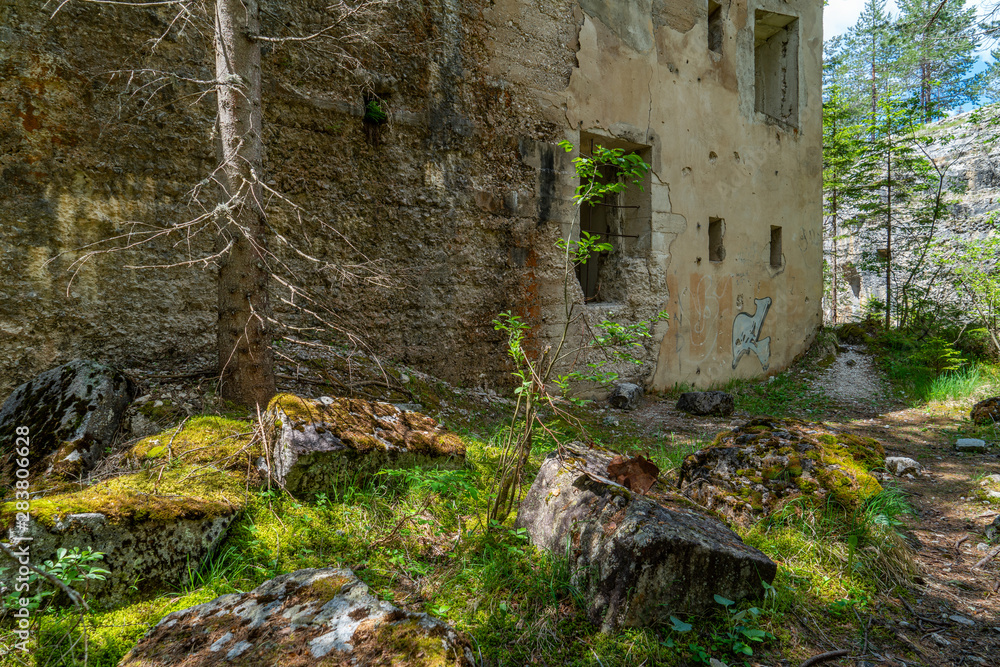 Ruine eines alten Bunkers im Wald