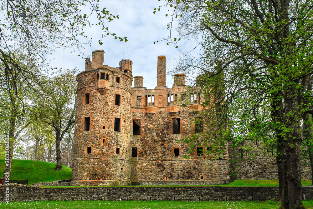 Exterior view of Huntly Castle in Ruins, Huntly, Aberdeenshire, Escócia