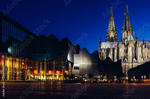 night view of the Cologne cathedral..  © Aziz