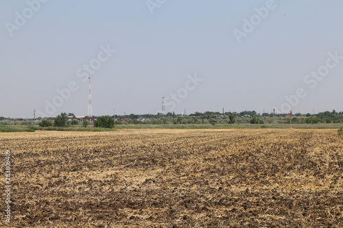 plowed ground  field in spring