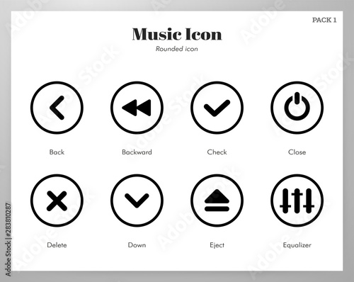 Music icons rounded pack
