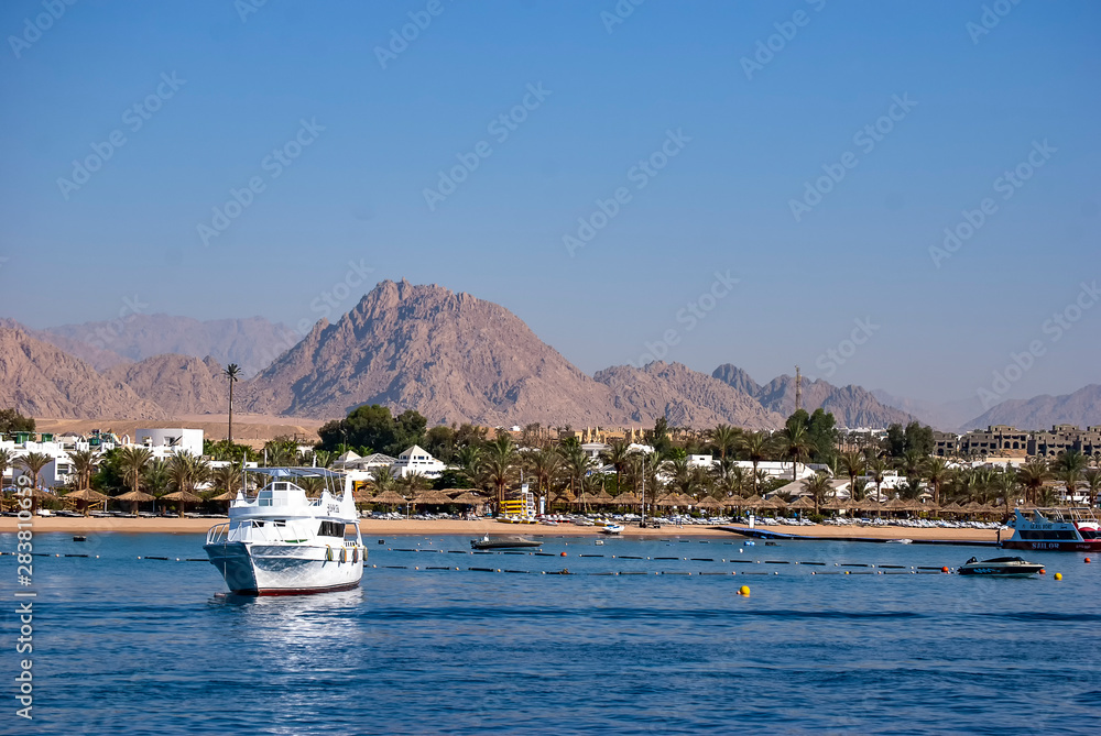 Leisure boats in Naama Bay, Sharm el Sheikh in Egypt