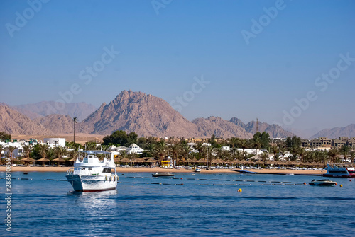 Leisure boats in Naama Bay, Sharm el Sheikh in Egypt