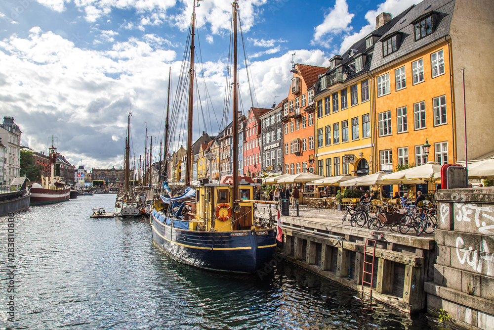 Copenhagen city and canal Nyhavn in Denmark