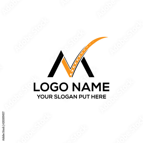 M Letter logo design for use transport business