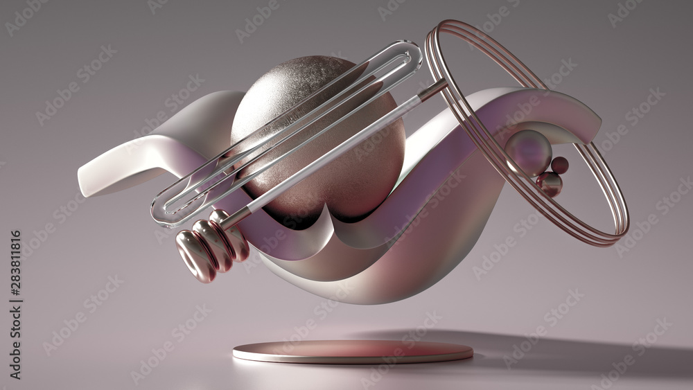 Fototapeta premium Beautiful abstraction background minimalism. 3d illustration, 3d rendering.