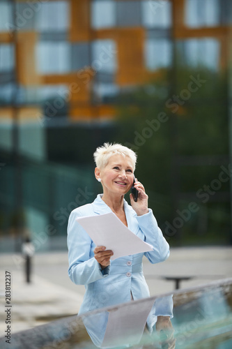 Mature businesswoman in big city