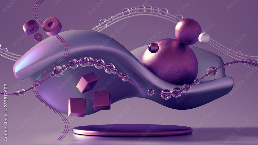 Fototapeta premium Beautiful abstraction background minimalism. 3d illustration, 3d rendering.