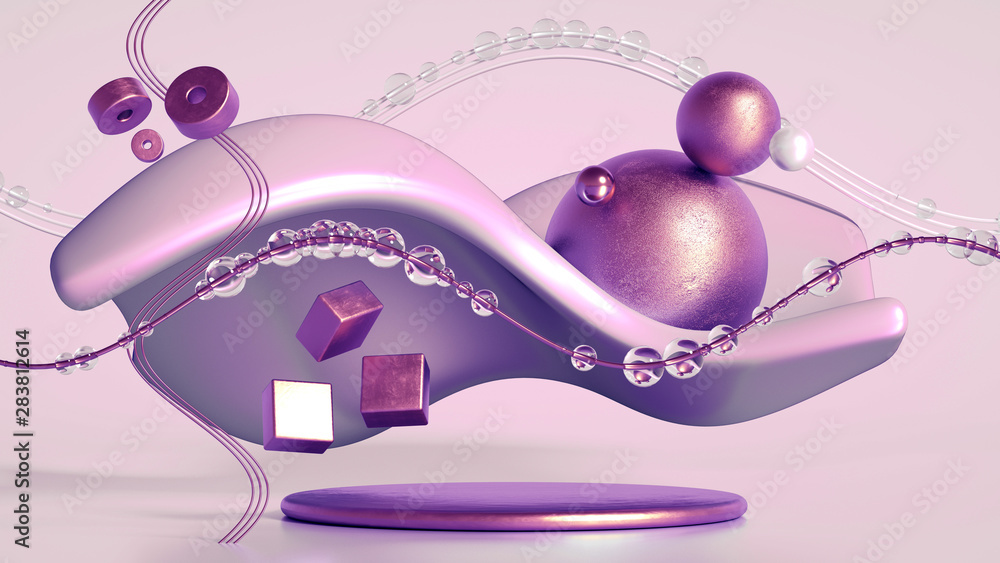 Fototapeta premium Beautiful abstraction background minimalism. 3d illustration, 3d rendering.
