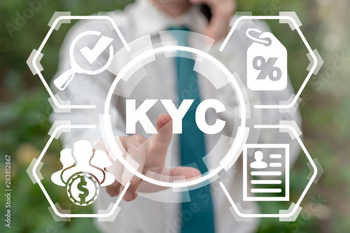 KYC Know Your Customer Bank Shopping Business concept. photo