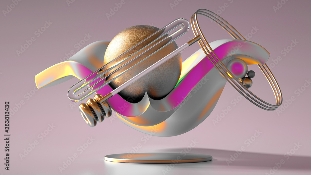 Fototapeta premium Beautiful abstraction background minimalism. 3d illustration, 3d rendering.