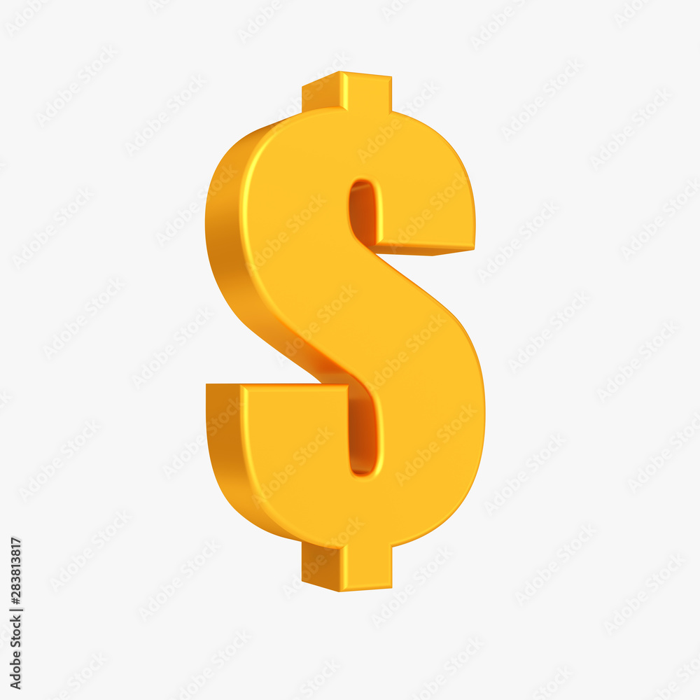Golden dollar currency symbol, Business and finance 3d illustration isolated on the white background. Clipping path included. Golden dollar currency symbol, Business and finance 3d illustration isolated on the white background. Clipping path included.
