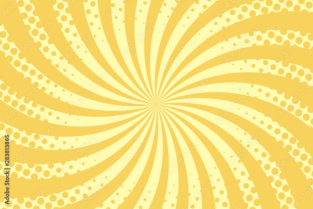 Fototapeta premium Vector comic book background. Swirl halftone pattern in retro pop art style