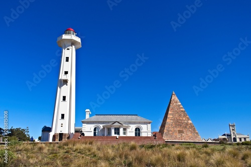The Donkin Reserve lighthouse in Port Elizabeth, South Africa. This is a popular tourist attraction.