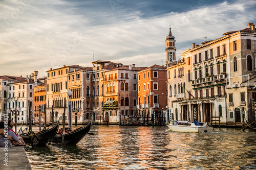 Views of streets and canals in Venice Italy